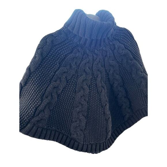 Kids Black Cable Knit Sweater Poncho | Shirts & Tops - Picture 4 of 4